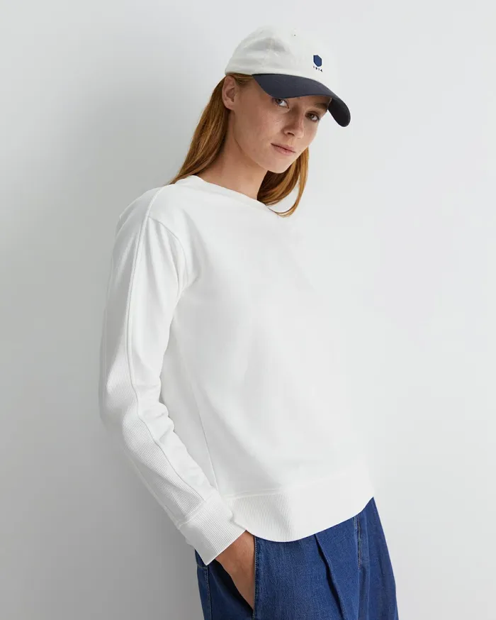 Sportscraft SC Crew Neck Sweat White Women Knits and Cardigans