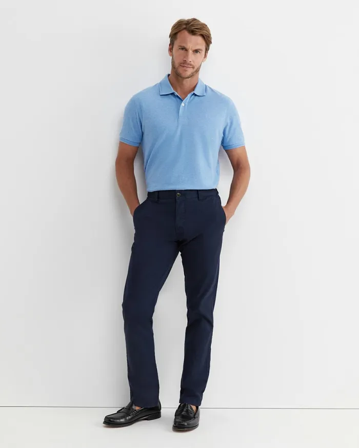 Sportscraft SC Melange Pique Polo Blue Melange Men TShirts and Polos