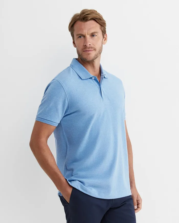 Sportscraft SC Melange Pique Polo Blue Melange Men TShirts and Polos