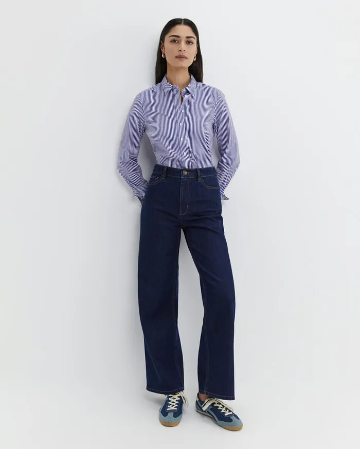 Sportscraft Stripe Lily Voile Shirt Bluewhite Women Shirts