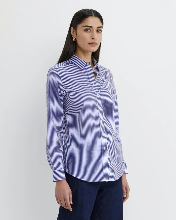 Sportscraft Stripe Lily Voile Shirt Bluewhite Women Shirts