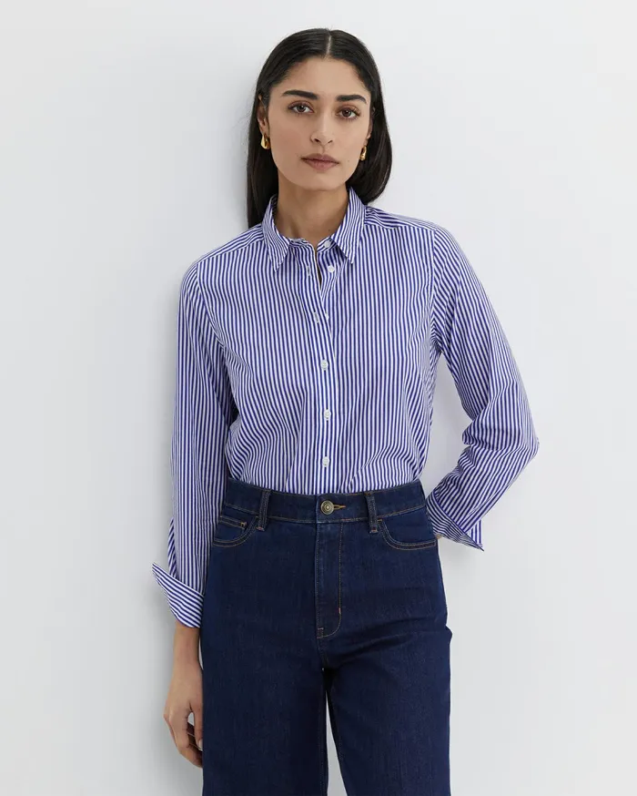 Sportscraft Stripe Lily Voile Shirt Bluewhite Women Shirts