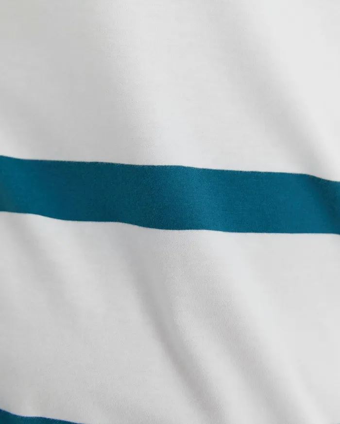 Sportscraft Sullivan Stripe Tee Whiteteal Men TShirts and Polos