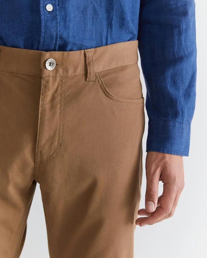 Sportscraft Tapered Bedford Jean Chestnut Men Pants
