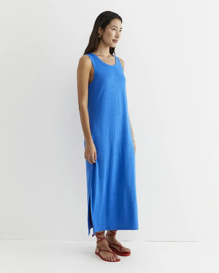Sportscraft Tonia Linen Tank Midi Dress Peacock Women Dresses