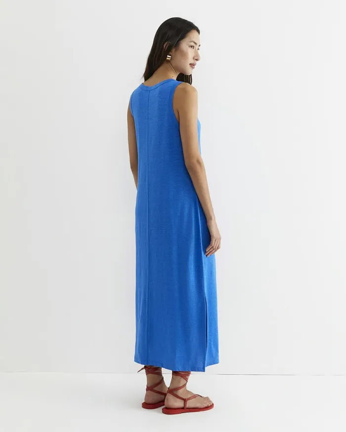 Sportscraft Tonia Linen Tank Midi Dress Peacock Women Dresses