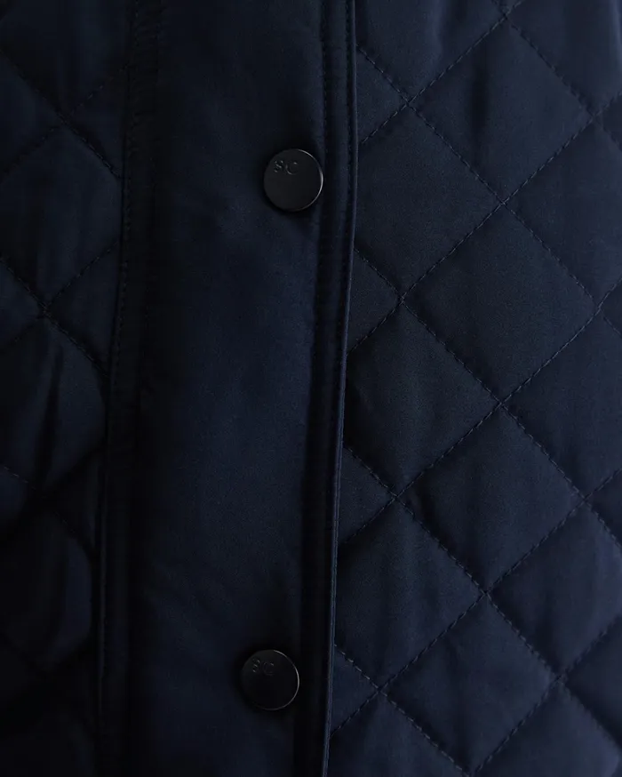 Sportscraft Vera Quilted Vest Navy Women Knits and Cardigans