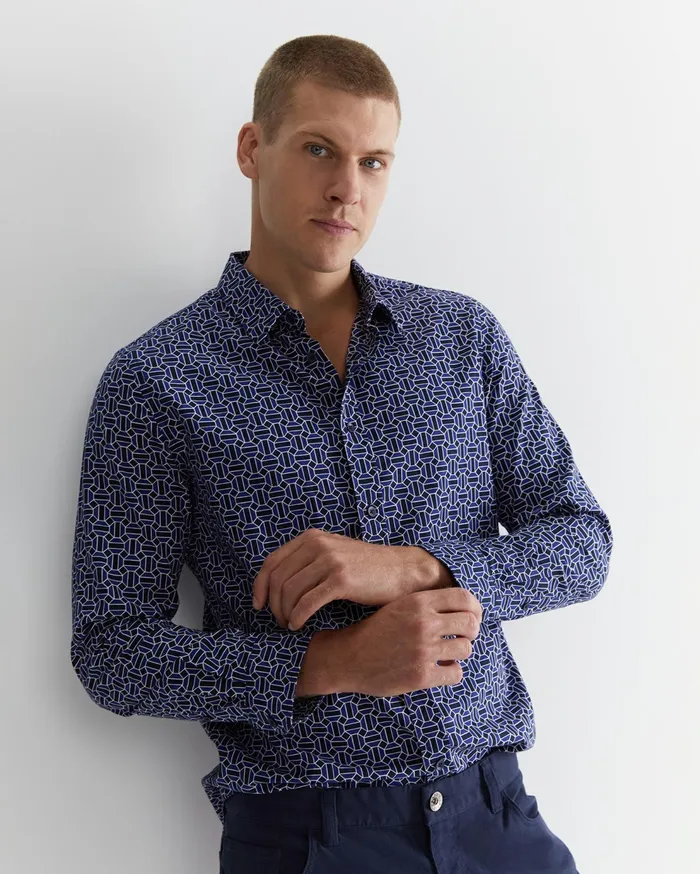 Sportscraft Walang Shirt Ball Point Blue Men Shirts