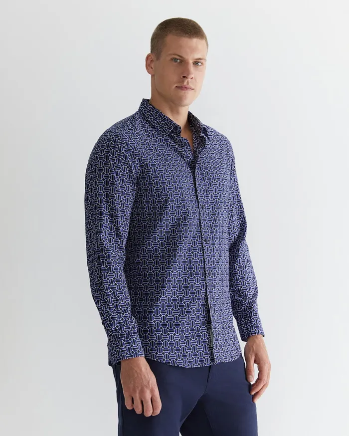 Sportscraft Walang Shirt Ball Point Blue Men Shirts