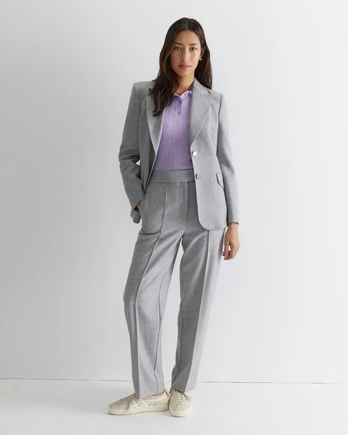 Sportscraft Wool Silk Polo Lavender Women Knits and Cardigans