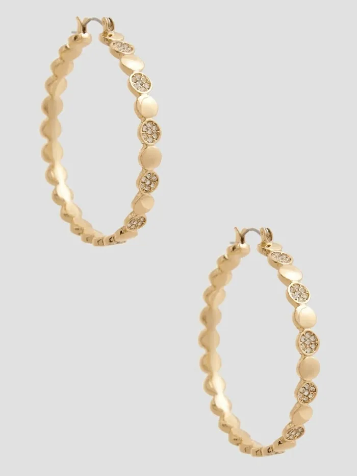 Statement Stones Hoop Earrings Gold Women Jewelry GUESS