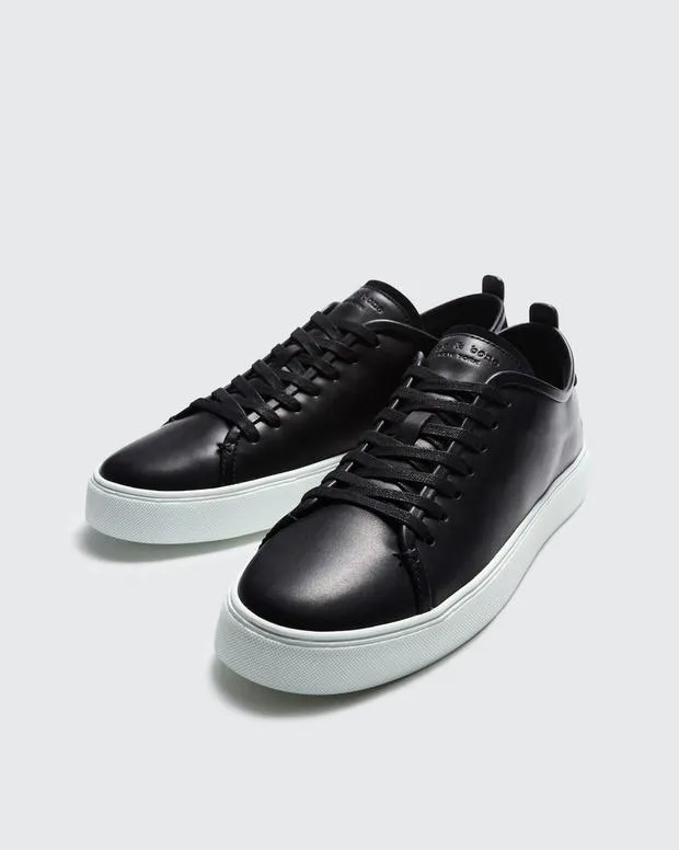 SuitingSweatshirts rag and bone Men Perry Leather Sneaker BlackBone WhiteOff Wht
