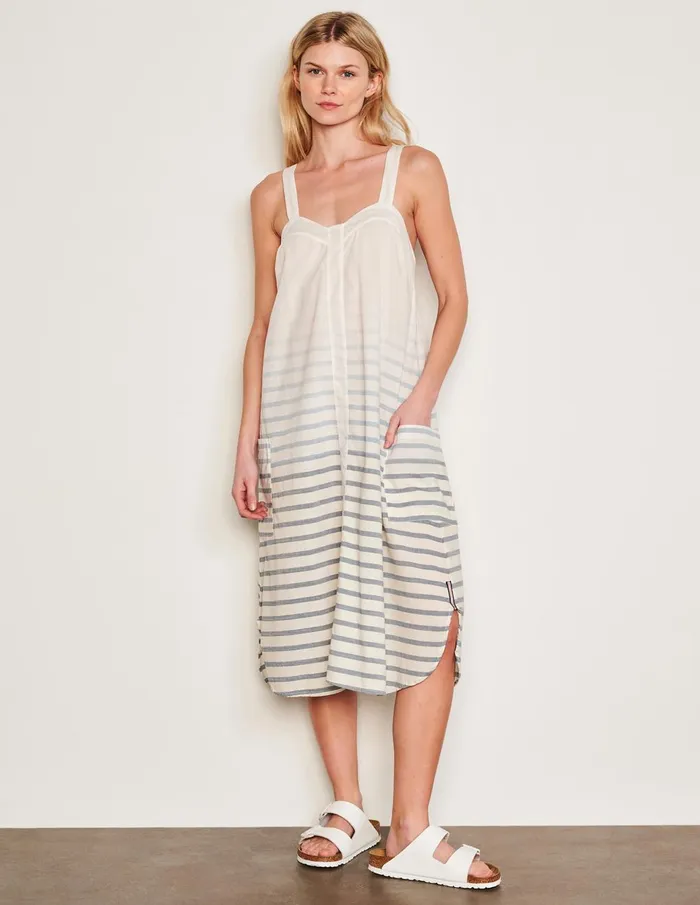 Sundry Clothing Dresses Women Women039s Changing Tide Stripe Midi Apron Dress In Deep Navy Deep Navy