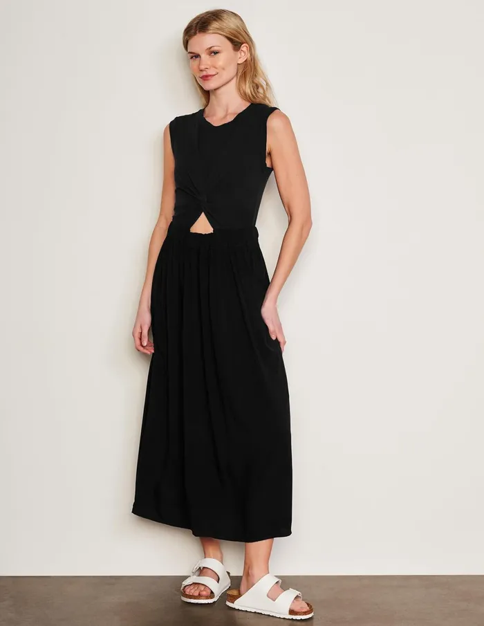 Sundry Clothing Dresses Women Women039s Midi Mixed Media Dress In Black Black Sundry Clothing Dresses Women Women039s Midi Mixed Media Dress In Black Black