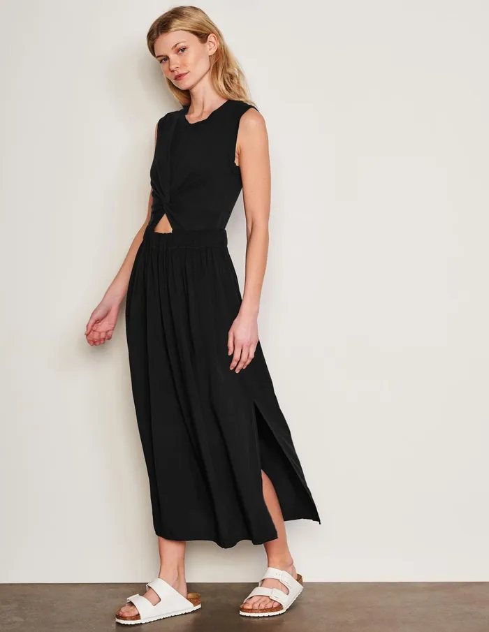 Sundry Clothing Dresses Women Women039s Midi Mixed Media Dress In Black Black Sundry Clothing Dresses Women Women039s Midi Mixed Media Dress In Black Black