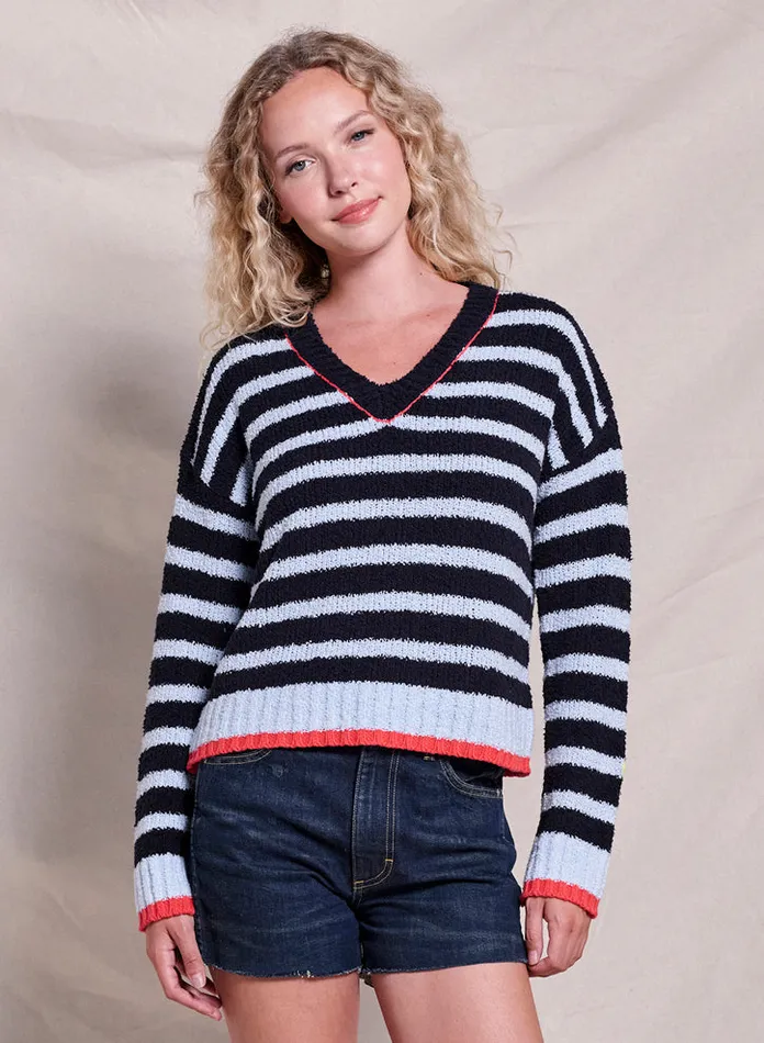Sundry Clothing Sweaters Women Women039s Heart Embroidery Striped VNeck Sweater In Deep Navy Deep Navy Sundry Clothing Sweaters Women Women039s Heart Embroidery Striped VNeck Sweater In Deep Navy Deep Navy