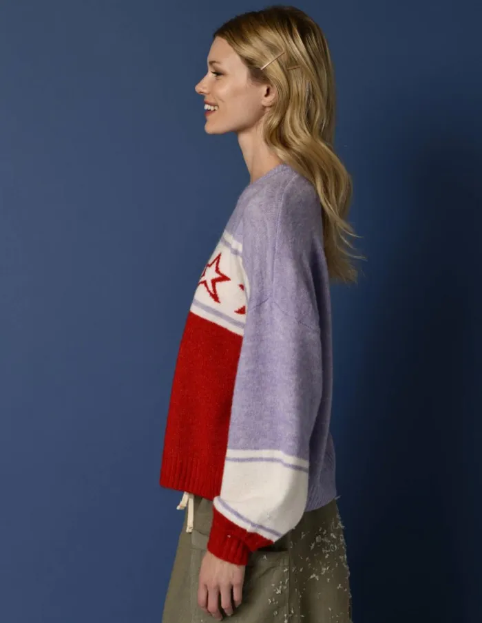 Sundry Clothing Sweaters Women Women039s Star Intarsia Sweater In Flare Red Flare Red Sundry Clothing Sweaters Women Women039s Star Intarsia Sweater In Flare Red Flare Red
