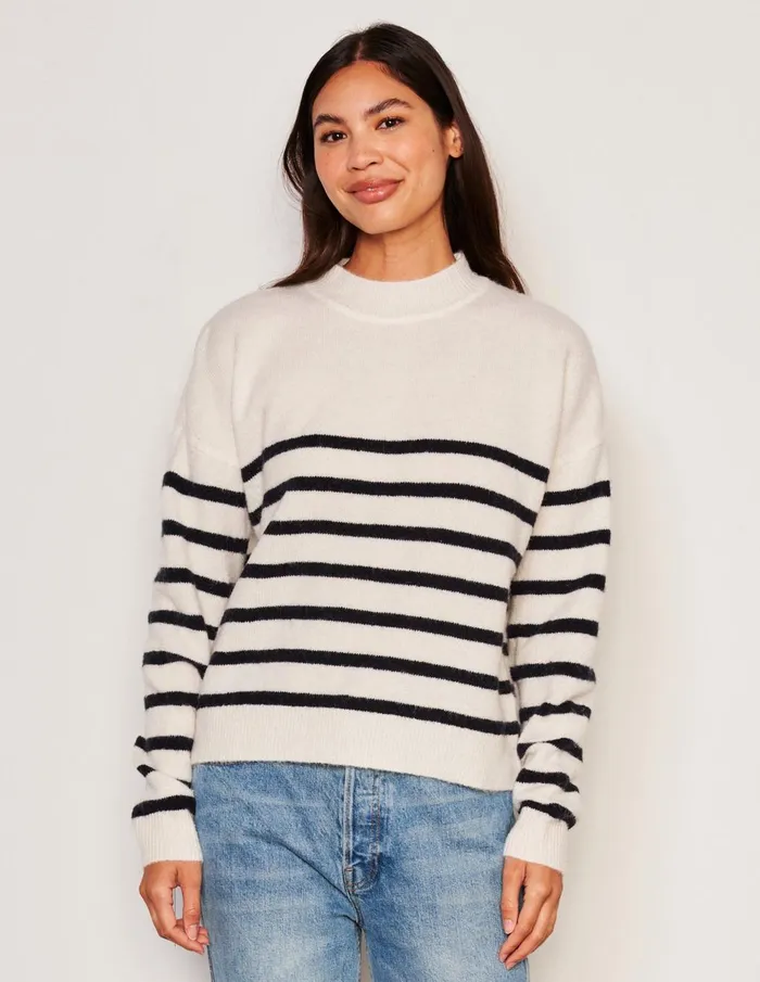 Sundry Clothing Sweaters Women Women039s Stripes Mock Neck Cozy Sweater In Oyster Oyster Sundry Clothing Sweaters Women Women039s Stripes Mock Neck Cozy Sweater In Oyster Oyster