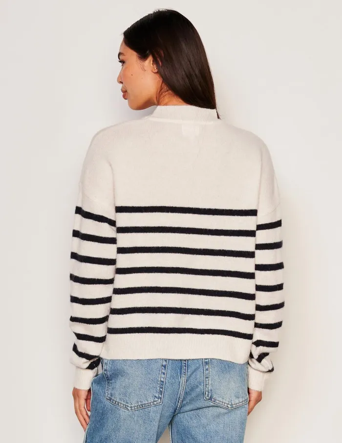 Sundry Clothing Sweaters Women Women039s Stripes Mock Neck Cozy Sweater In Oyster Oyster
