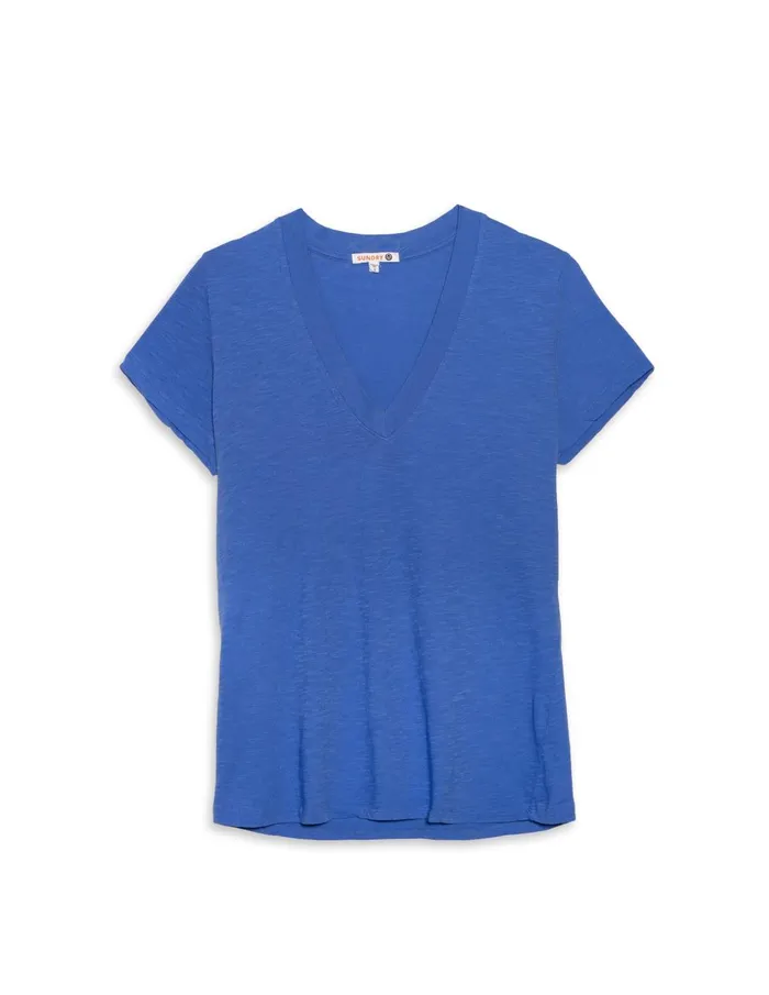 Sundry Clothing Tees Women Women039s Deep VNeck Tee In Ocean Ocean