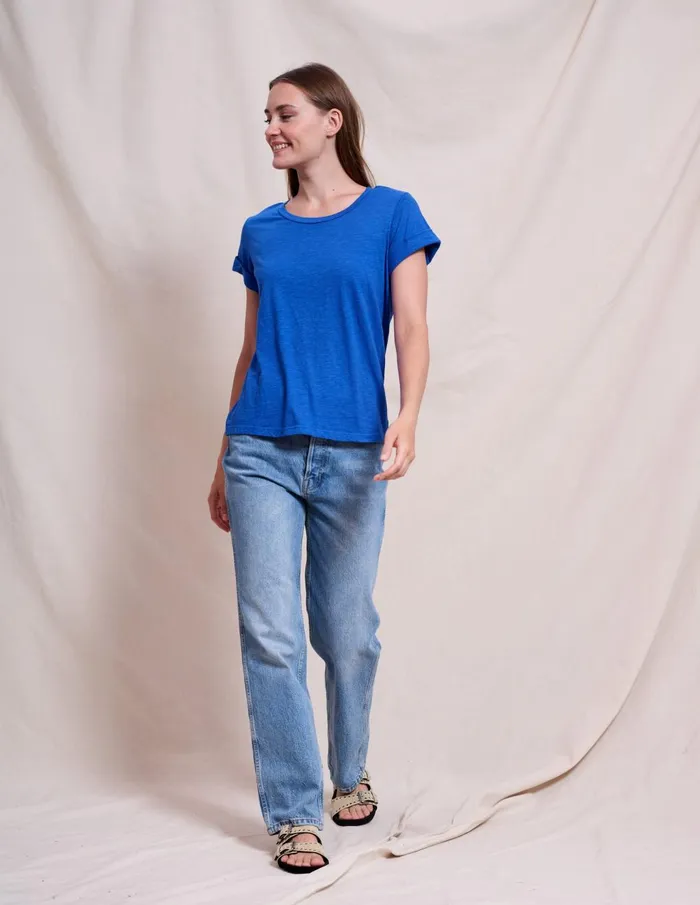 Sundry Clothing Tees Women Women039s Rolled Sleeve Tee In Ocean Ocean