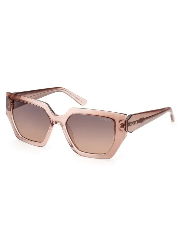 Sunglasses Women GUESS Emilia Geometric Plastic Sunglasses Brown