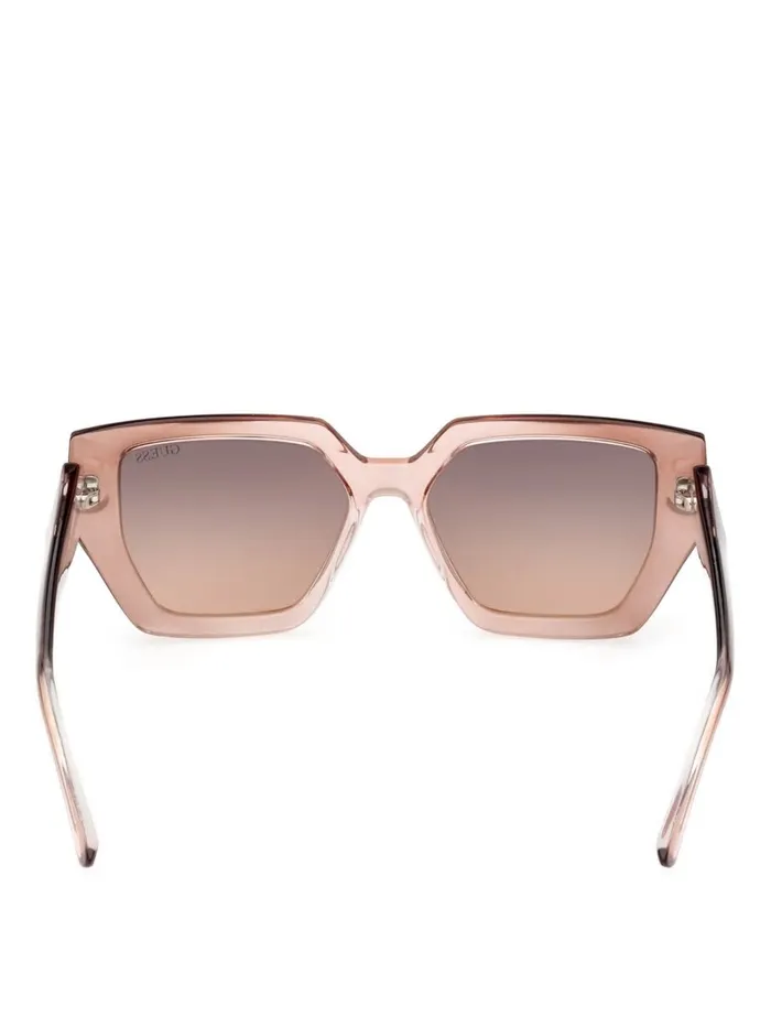 Sunglasses Women GUESS Emilia Geometric Plastic Sunglasses Brown