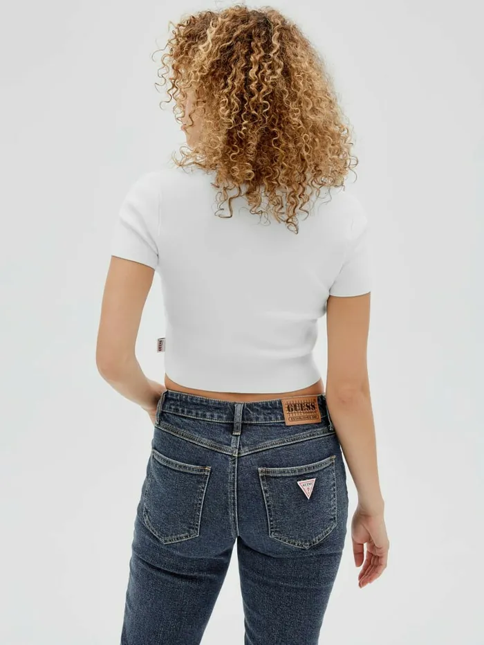 Sweaters and Knits GUESS Originals Sweater Polo Pure White GUESS Women Sweaters and Knits GUESS Originals Sweater Polo Pure White GUESS Women