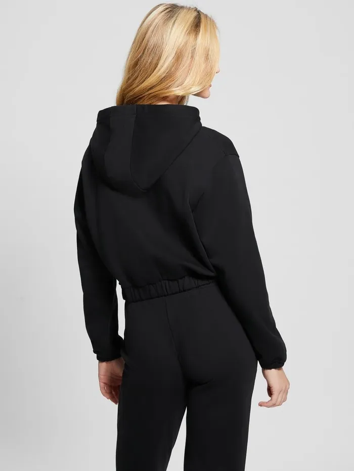 Sweaters and Knits GUESS Women Eleanora Cropped Hoodie Black Sweaters and Knits GUESS Women Eleanora Cropped Hoodie Black