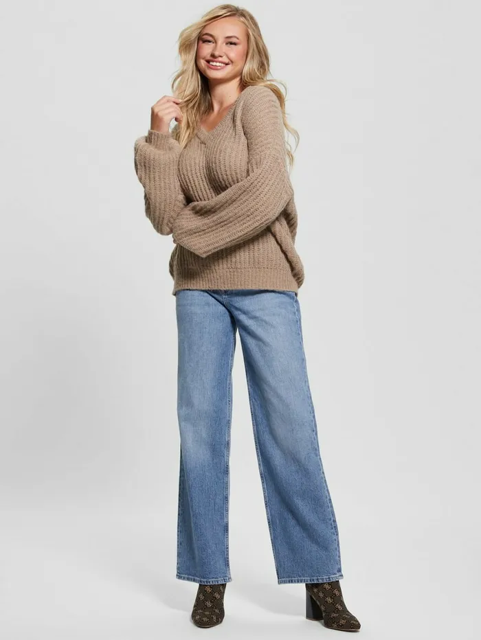 Sweaters and Knits GUESS Women Nara WoolBlend Sweater Silk Taupe Multi Sweaters and Knits GUESS Women Nara WoolBlend Sweater Silk Taupe Multi