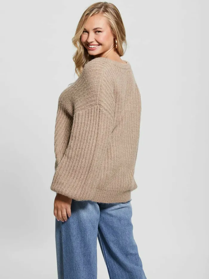 Sweaters and Knits GUESS Women Nara WoolBlend Sweater Silk Taupe Multi Sweaters and Knits GUESS Women Nara WoolBlend Sweater Silk Taupe Multi