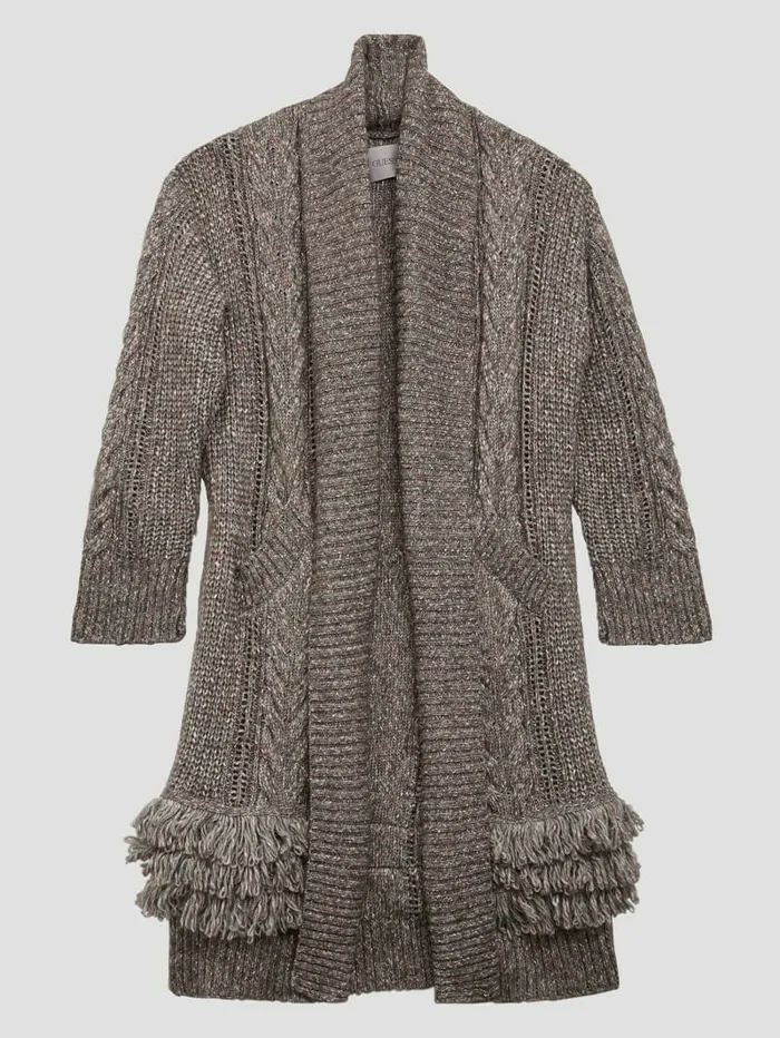 Sweaters and Knits Women Liliane Longline Cardigan Sweater Dark Coal Heather GUESS
