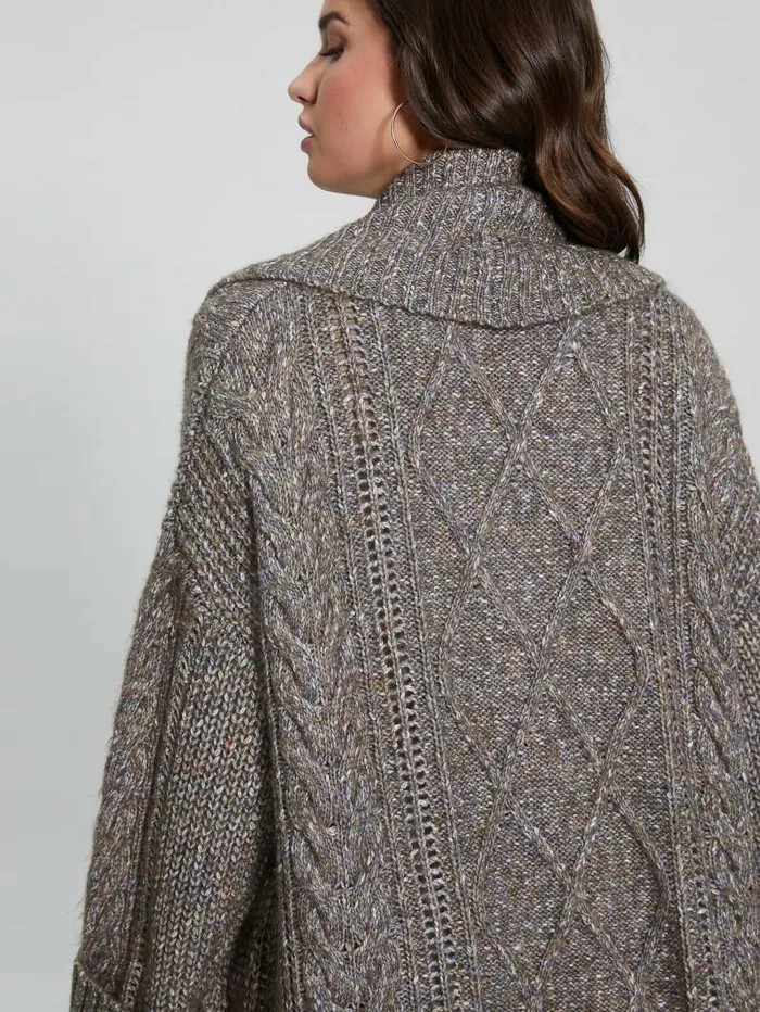 Sweaters and Knits Women Liliane Longline Cardigan Sweater Dark Coal Heather GUESS
