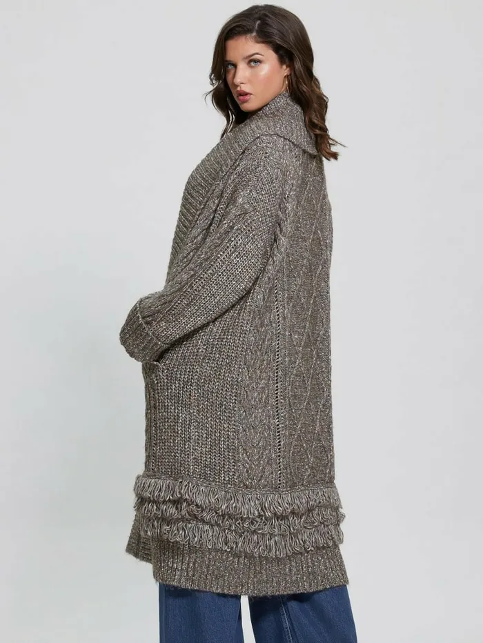 Sweaters and Knits Women Liliane Longline Cardigan Sweater Dark Coal Heather GUESS