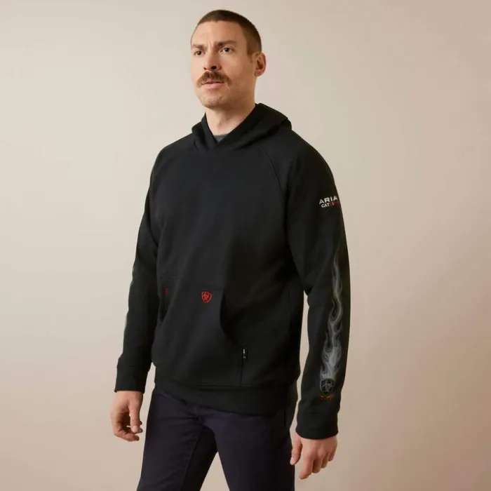 Sweatshirts and Hoodies Men Ariat FR DuraStretch Flames Hoodie Black