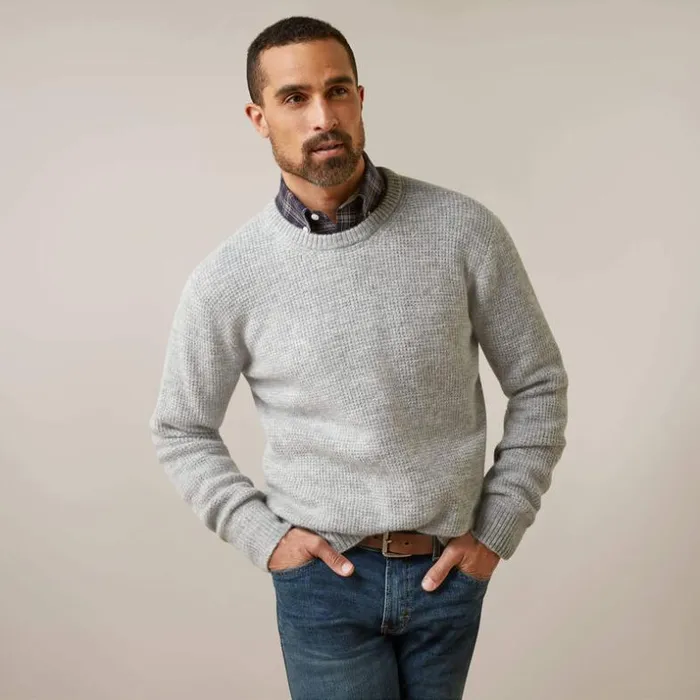 Sweatshirts and Hoodies Men Ariat Mill Valley Sweater Heather Grey