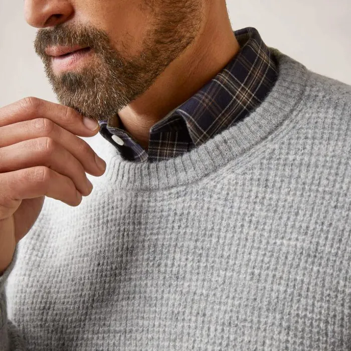 Sweatshirts and Hoodies Men Ariat Mill Valley Sweater Heather Grey