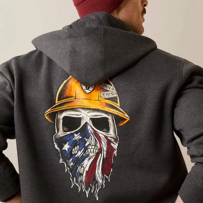 Sweatshirts and Hoodies Men Ariat Rebar Born For This Full Zip Hoodie Charcoal Heather Sweatshirts and Hoodies Men Ariat Rebar Born For This Full Zip Hoodie Charcoal Heather