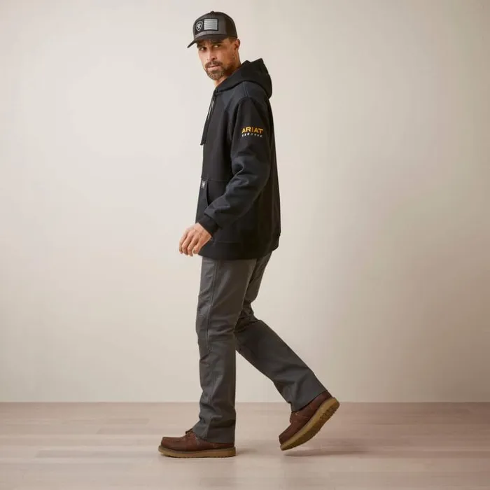 Sweatshirts and Hoodies Men Ariat Rebar Workman DuraCanvas Hoodie Blackblack