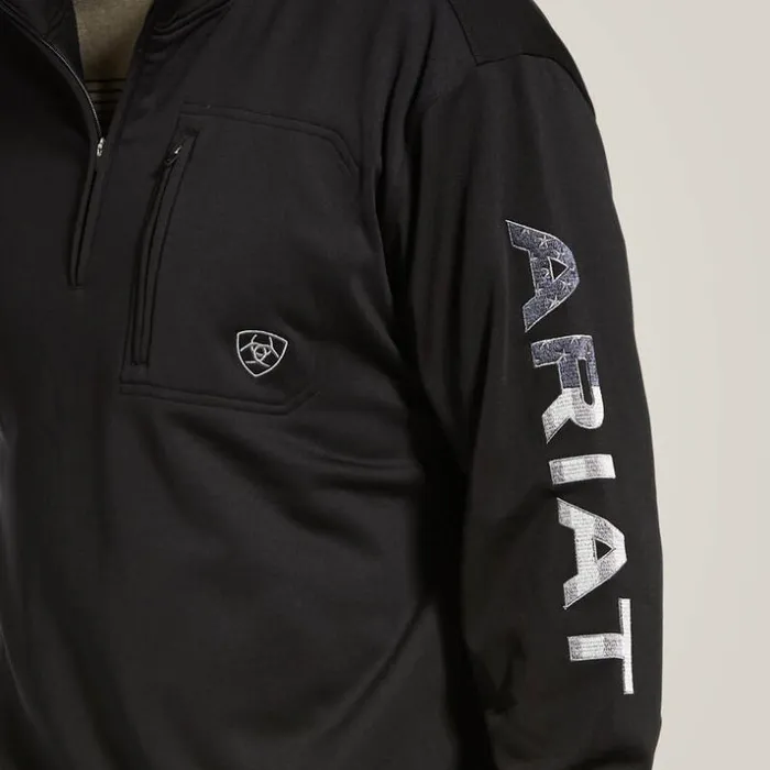 Sweatshirts and Hoodies Men Ariat Team Logo 14 Zip Sweatshirt Blackamericana