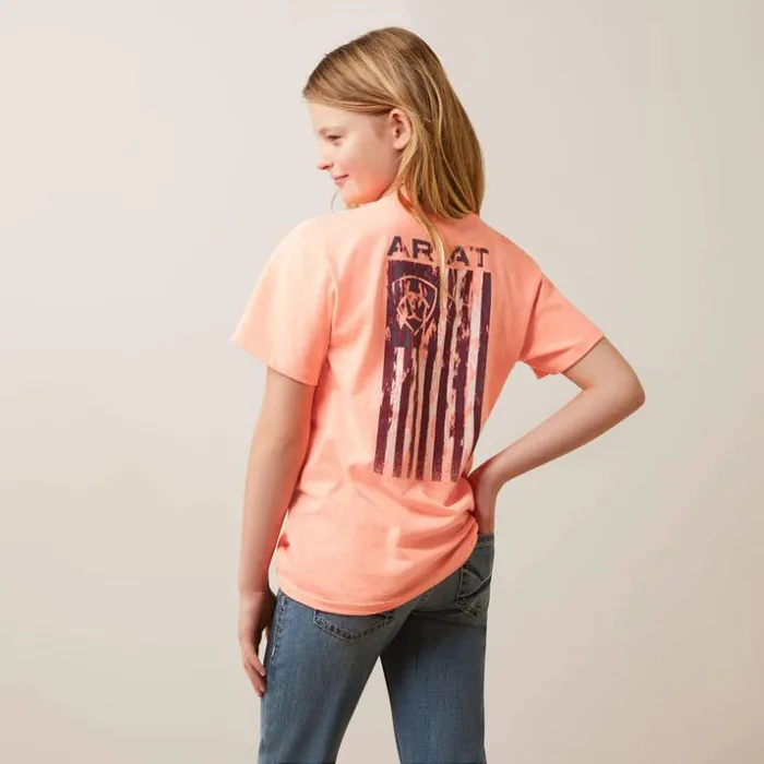 TShirts and Polos Kids Ariat Ariat Gila River Tee Neon Peach Heather