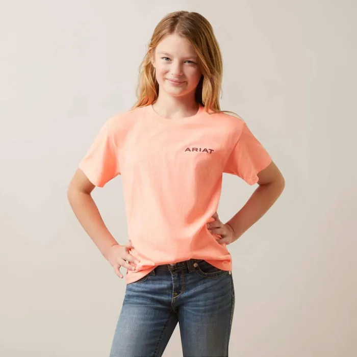 TShirts and Polos Kids Ariat Ariat Gila River Tee Neon Peach Heather TShirts and Polos Kids Ariat Ariat Gila River Tee Neon Peach Heather