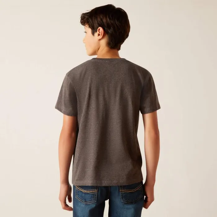 TShirts and Polos Kids Ariat Ariat License Plate Cowboy TShirt Charcoal Heather