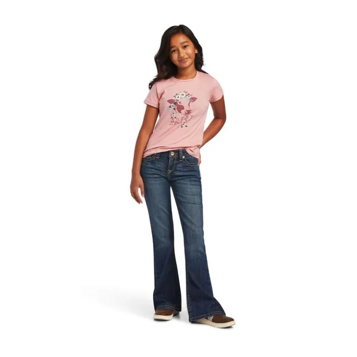 TShirts and Polos Kids Ariat REAL MooChacha Tee Bridal Rose TShirts and Polos Kids Ariat REAL MooChacha Tee Bridal Rose