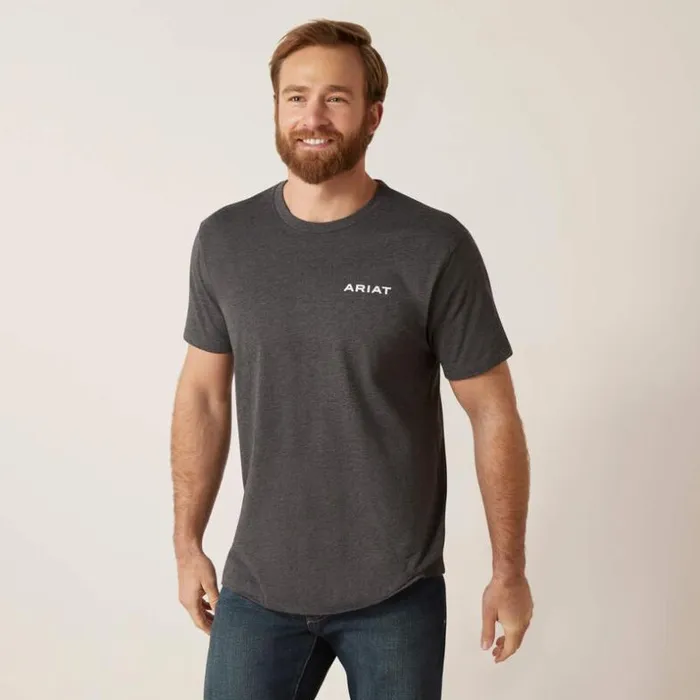 TShirts and Polos Men Ariat Ariat Wooden Badges TShirt Charcoal Heather TShirts and Polos Men Ariat Ariat Wooden Badges TShirt Charcoal Heather