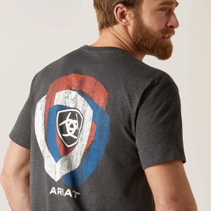 TShirts and Polos Men Ariat Ariat Wooden Badges TShirt Charcoal Heather TShirts and Polos Men Ariat Ariat Wooden Badges TShirt Charcoal Heather
