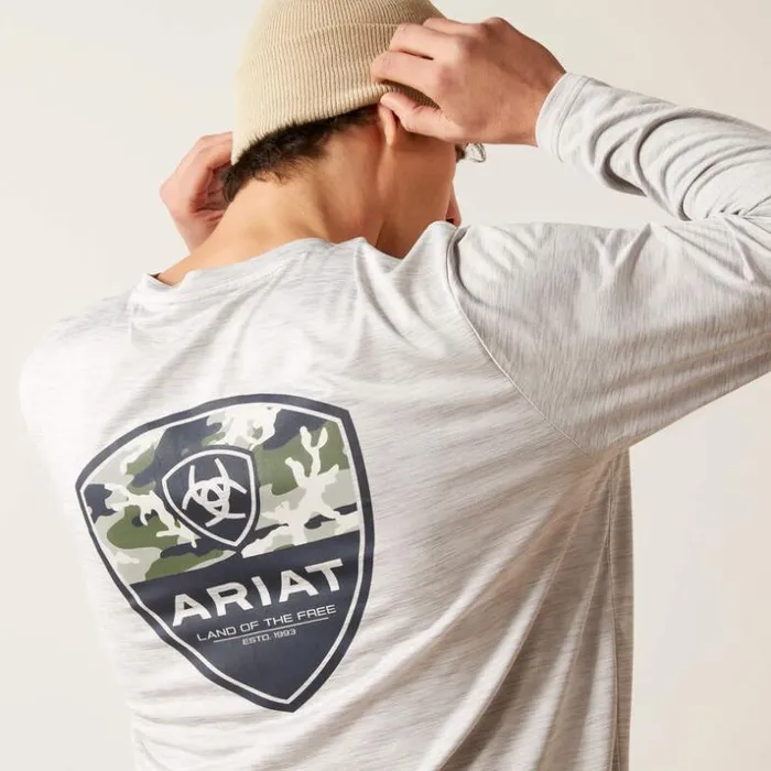 TShirts and Polos Men Ariat Charger Camo Corps TShirt Lt Grey Heather TShirts and Polos Men Ariat Charger Camo Corps TShirt Lt Grey Heather