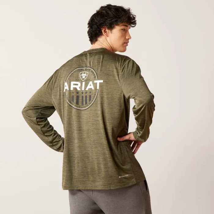TShirts and Polos Men Ariat Charger Roundabout TShirt Brine Olive