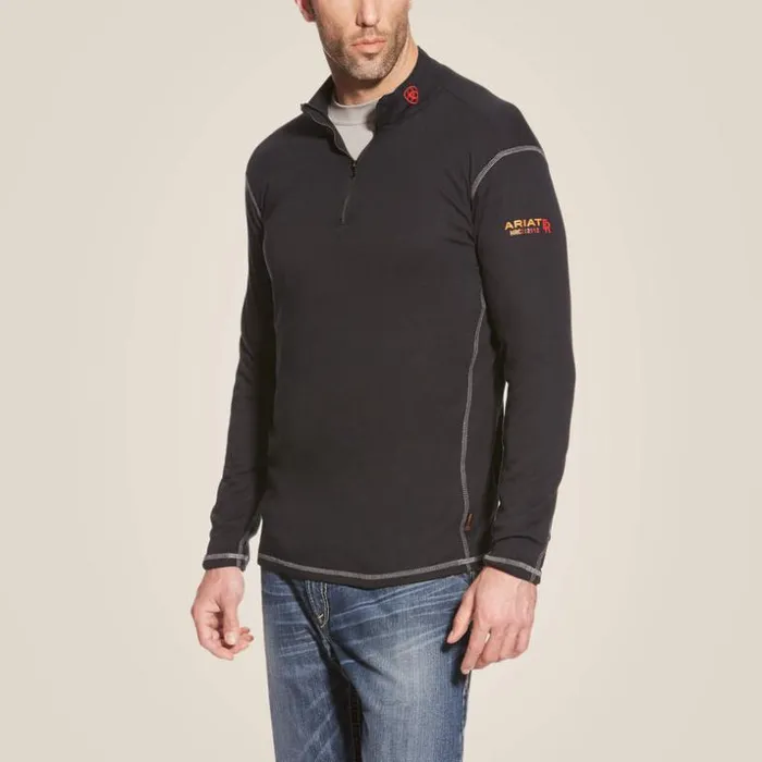 TShirts and Polos Men Ariat FR Polartec 14 Zip Top Black
