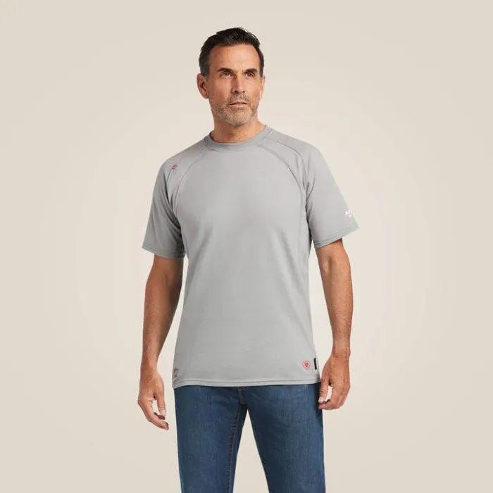 TShirts and Polos Men Ariat FR Work Crew TShirt Silver Fox
